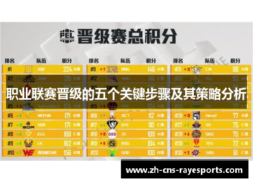 职业联赛晋级的五个关键步骤及其策略分析 职业联赛晋级的五个关键步骤及其策略分析